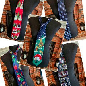 Set of 5 Ties. Includes Christmas, Winnie the Pooh, Tabasco, & more. See pics.